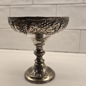 Elegant Silver Goblet with Leaf Design